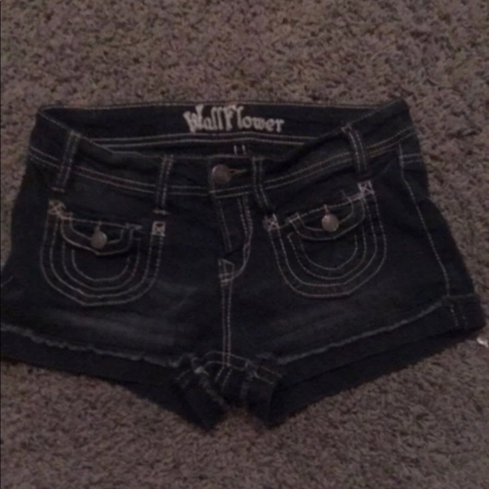 Wallflower frayed denim shorts